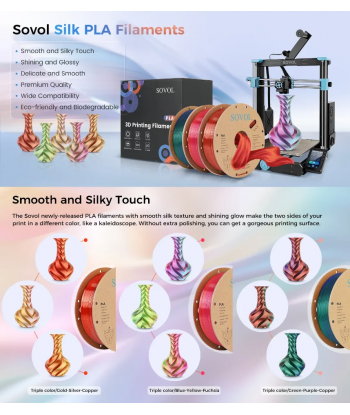 Sovol PLA Silk Cuivre/Violet/Vert